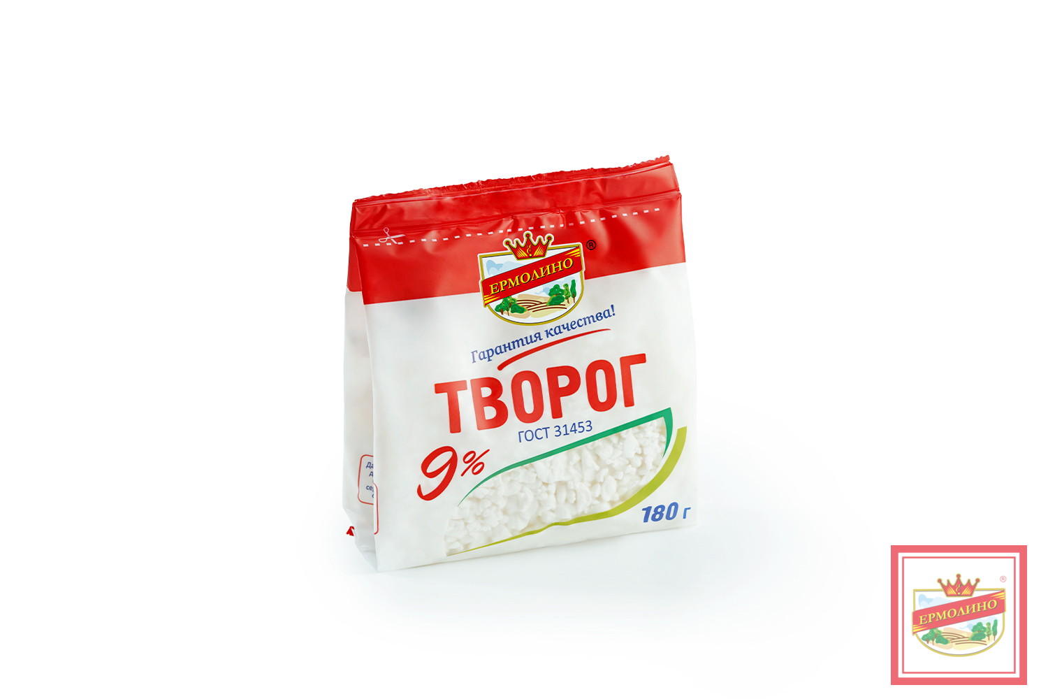 Творог, 9%, 180 г | Продукты Ермолино